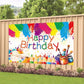 Yilzo Art Painting Backdrop - Happy Birthday Banner, 70.8 x 47.2 Inch, Graffiti Photography Background for Artist Theme Party