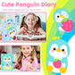 Penguin Diary For Girls With Lock, Plush Penguin Toys Gift For Teen Girls, Kids Writing Journal Notebook, Birthday Gifts For Little Girls Ages 5 6 7 8 9 10-12 Year Old