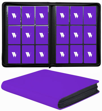 enhanced 9-Pocket Zippered Trading Card Binder  540 Pockets Double-Sided Side-Loading Card Organizer Album  PU Leather Card Holder Protector for MTG  TCG  Sports Cards (Purple)