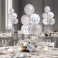 4 Set Silver Table Balloons Centerpiece Stand Kit With Silver And Confetti Balloons For Graduation Birthday Party Baby Shower Wedding Bridal Shower Prom Retirement Table Decorations