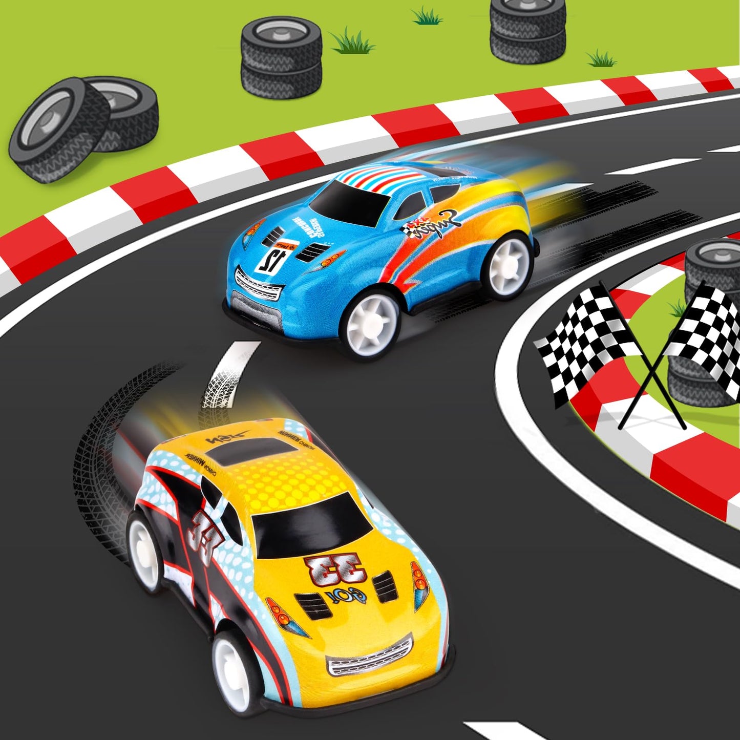 Adecortalk 36Pcs Mini Pull Back Cars For Kids Toddlers 3-5 4-8 Years Old, Racing Cars Party Favors Bulk Vehicles Set, Classroom