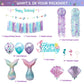 Mermaid Birthday Party Decorations Supplies Banner Tassel Garland Bubble Garland Hanging Jelly Fish Paper Lanterns Balloons Cake Topper Mermaid Happy Birthday Decorations For Kids Girls Women