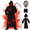 Loyalboom Halloween Costumes for Boys Grim Reaper Costume Kids with Ghostface Inspired Scary Scream Robe with Hood Mask and Sickle Spooky Outfit for Party or Trick or Treat(M 8-10 Years)
