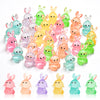 Homico 30 Pieces Rabbit Miniature Figurines Luminous Mini Easter Bunny Small Rabbits Mini Resin Animals For Dollhouse Fairy Gard