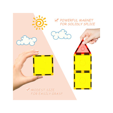 Everplay 41 Pc Magnetic Tiles Starter Set Building Blocks Toys Stem Educational Learning Magnet Toy Preschool Montessori Boys & Girls Smart Unlimited Creative Kit Games Gifts For Age 3+ Kids Toddlers