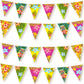 FEPITO 4 Pack Hawaiian Bunting Banner Luau Party Tropical Party Bunting Totally 12 Meters