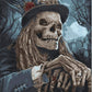 KOMI DIY Paint by Numbers for Adults Beginner, Paint by Number Kits on Canvas Painting by Number, Skull Gentleman 16x20inch
