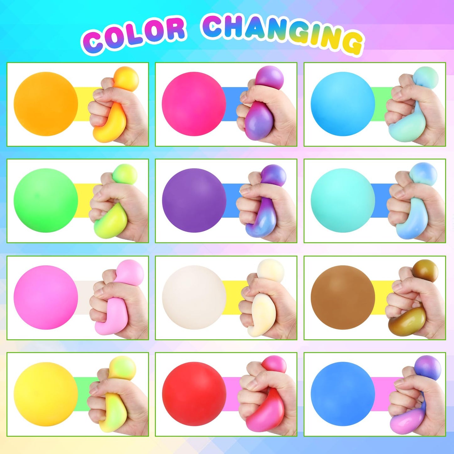 40Pcs Stress Balls Bulk for Kids and mature-themed   Slow Rising Stress Balls Fidget Toys Stretchy Dough Balls  Stress Relief Squish Balls  Sensory Squishy Ball for Classroom Prize Goodie Bag Stuffers