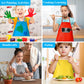 BOUBONI Kids Painting Aprons 12 Pieces 12 Colors Kids Art Aprons with 2 Roomy Pockets Kids Aprons for Art Painting Activity Kitc