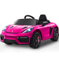 12V Ride On Car Licensed Porsche 718, Kids Electric Car With Remote Control, Front/Rear Led Light, Radio, Usb/Aux, Openable Door
