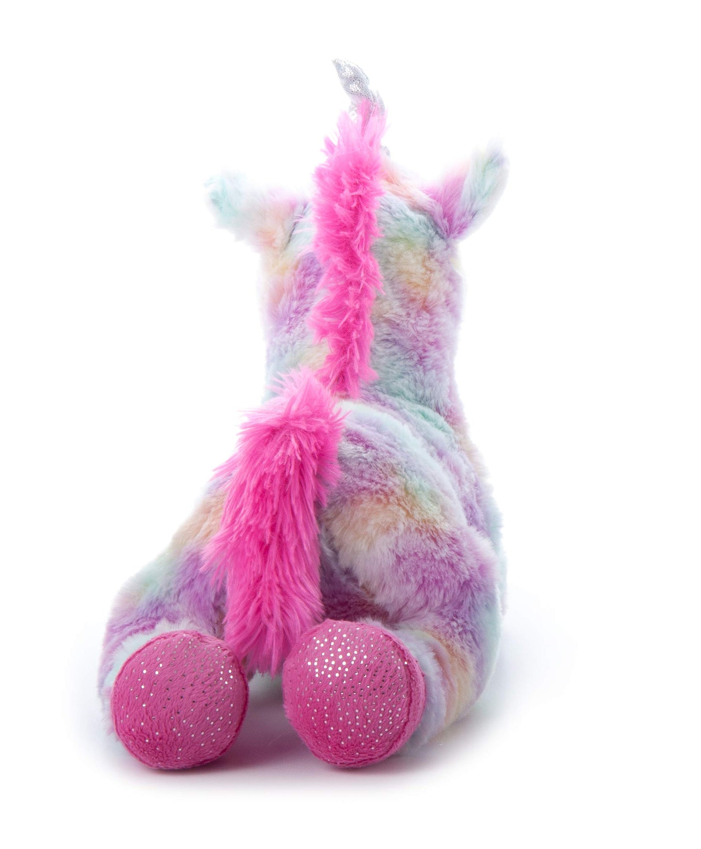 The Petting Zoo Unicorn Stuffed Animal Plush Toy - 14" Tie Dye Rainbow with Silver Horn