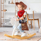 Toulite 24 Pcs Cowboy Cowgirl Hats Pack Cowboy Costume Outfit Include 6 Hats 6 Vest 6 Bandanas 6 Bags for Kids Party(Brown)