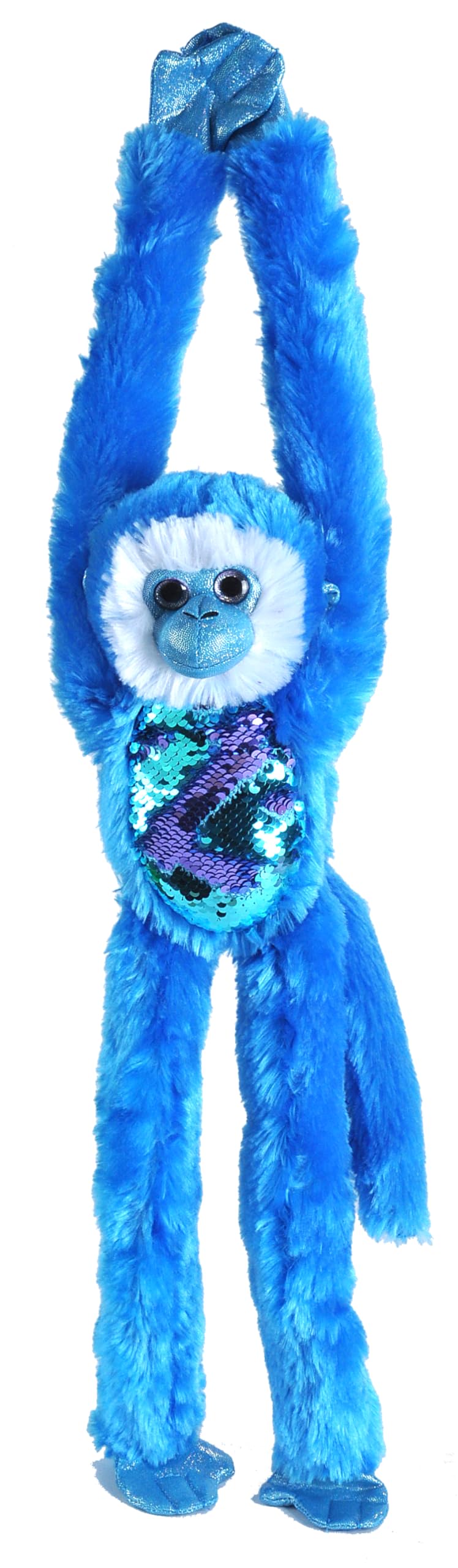 Wild Republic Sequin Monkey Plush, Stuffed Animal, Sensory Plush Toy, Gifts for Kids, Green, 22 inches , Blue