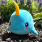 Bleacher Creatures Kuricha 6' Narwhal Sitting Plush - Soft Chibi Inspired Toy