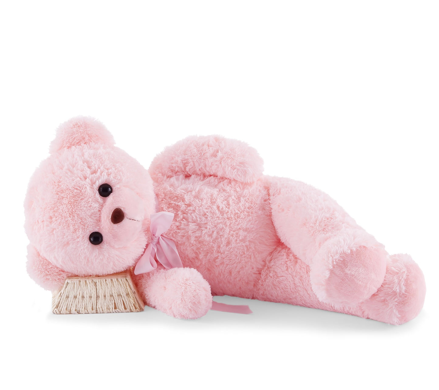 Yunnasi Big Teddy Bear Stuffed Animal 35 Inches Giant Stuffed Bear Gift For Girlfriend Children On Birthday, Pink