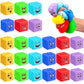 Meooeck 24 Pcs Fidget Toy Stress Cube Slow Rising Square Cube Squeeze Fidget Toys Stress Balls for Adults with Emoticons Face fo