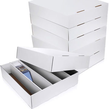 Yexiya 12 Pcs 5000 Count Card Storage Boxes For Trading And Gaming Cards White Cardboard Organizer With Divider Collector Holder
