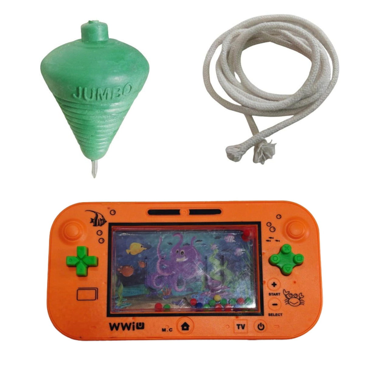 ZOKCY 2 in 1 (2 Plastic Spinning Lattu with Thread + 2 Water Ring Game) for Kids/Handheld Water Game for Child/Plastic Spinning 