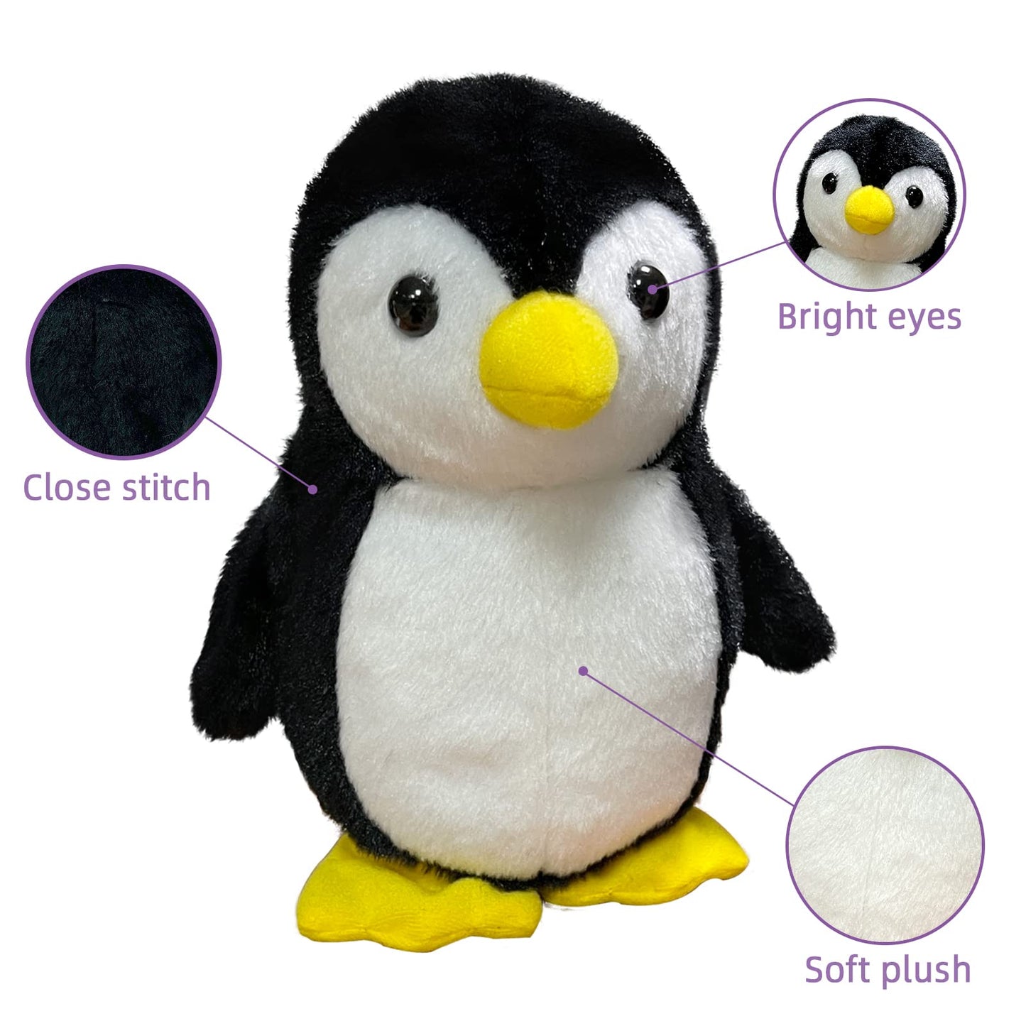 YH YUHUNG Walking Penguin Plush Toy Repeats What You Say with Clear Voice Talking Penguin Stuffed Animal Repeating Toy Animal fo