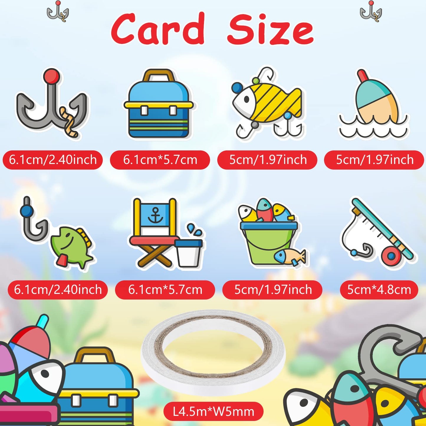 Large Fishing Bobber Piata 19.7 Inch Fishing Birthday Party Decorations Gone Party Supplies with a Blindfold and Bat Confetti St