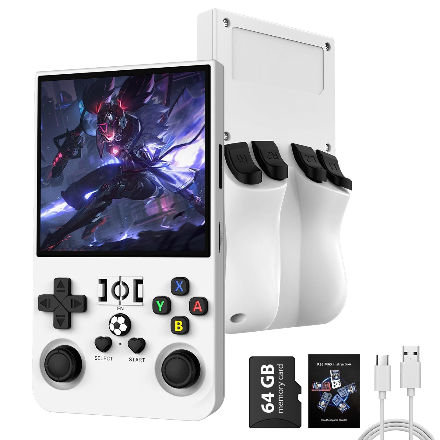 2025 New R36Max Retro Handheld Game Console, 4.0 Inch Ips Screen Retro Gaming Console, 18000+ Classic Games, Linux System, 4000M
