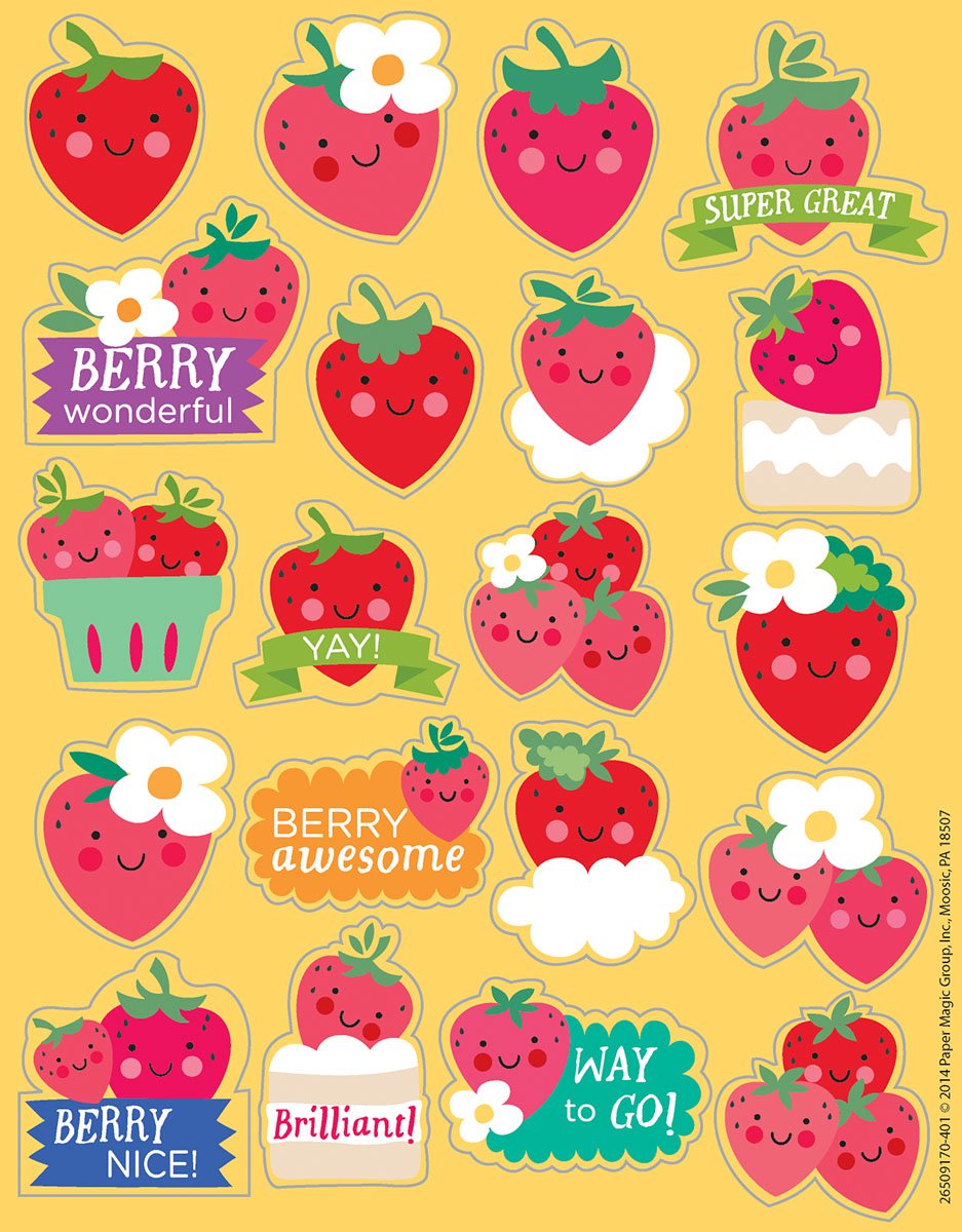 Eureka Strawberry Stickers, Scented (650917)