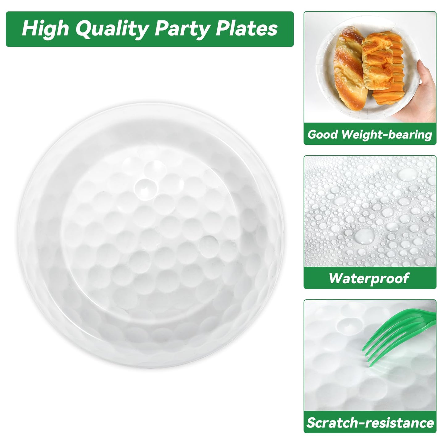 Qyeahkj 100 Pcs Golf Party Supplies Plates And Napkins Set Golf Birthday Party Decorations Paper Tableware Dinnerware Kit Dispos