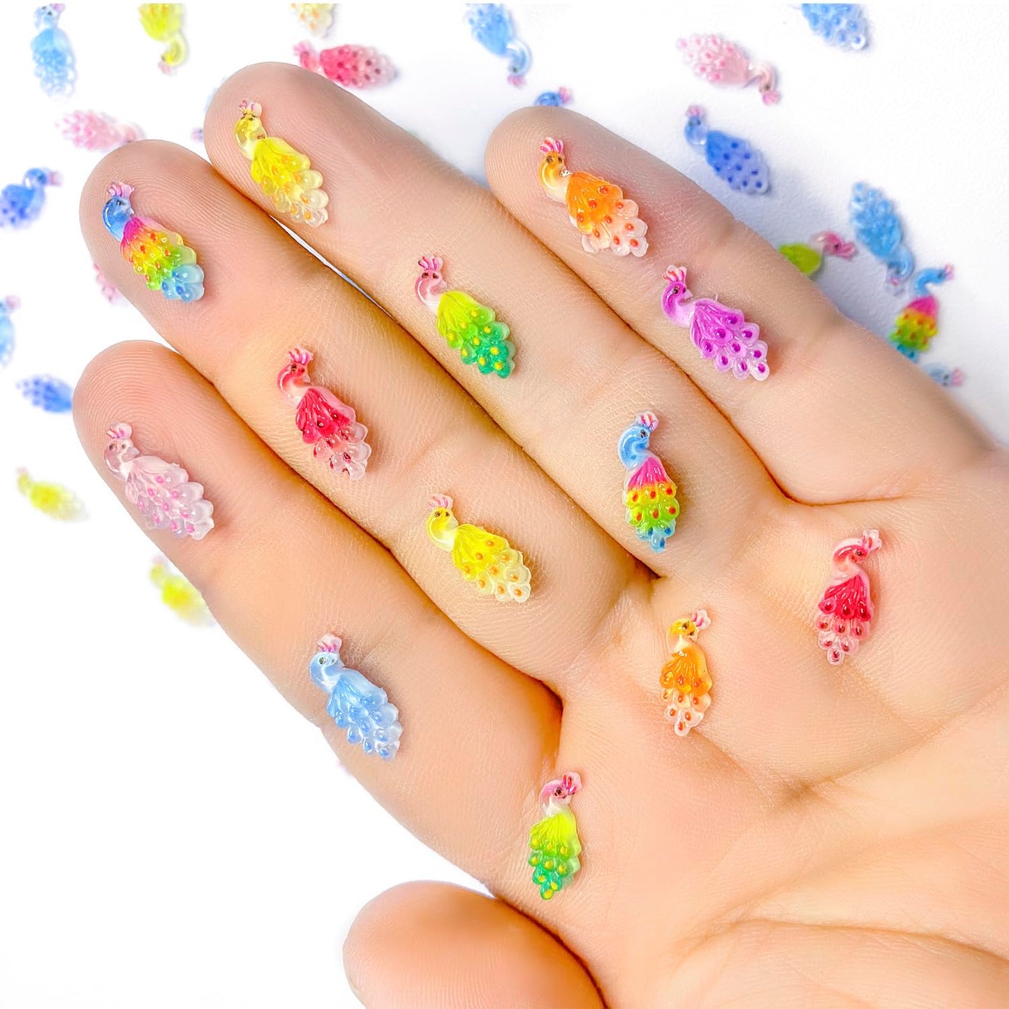200Pcs Mini Peacock Decor For Dollhouse Resin Animal Tiny For Crafts Micro Miniature Peacock For Fairy Garden Dollhouse Micro La