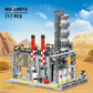 Misini Architecture M6014 City Chemical Plant Building Set, Contains: Gas Transportation Station, Storage Center, Laboratory, Co