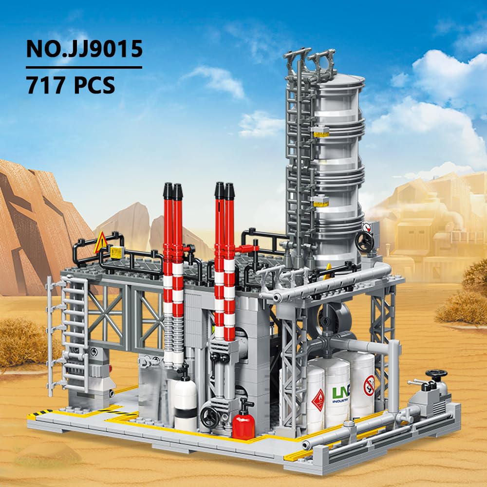 Misini Architecture M6014 City Chemical Plant Building Set, Contains: Gas Transportation Station, Storage Center, Laboratory, Co