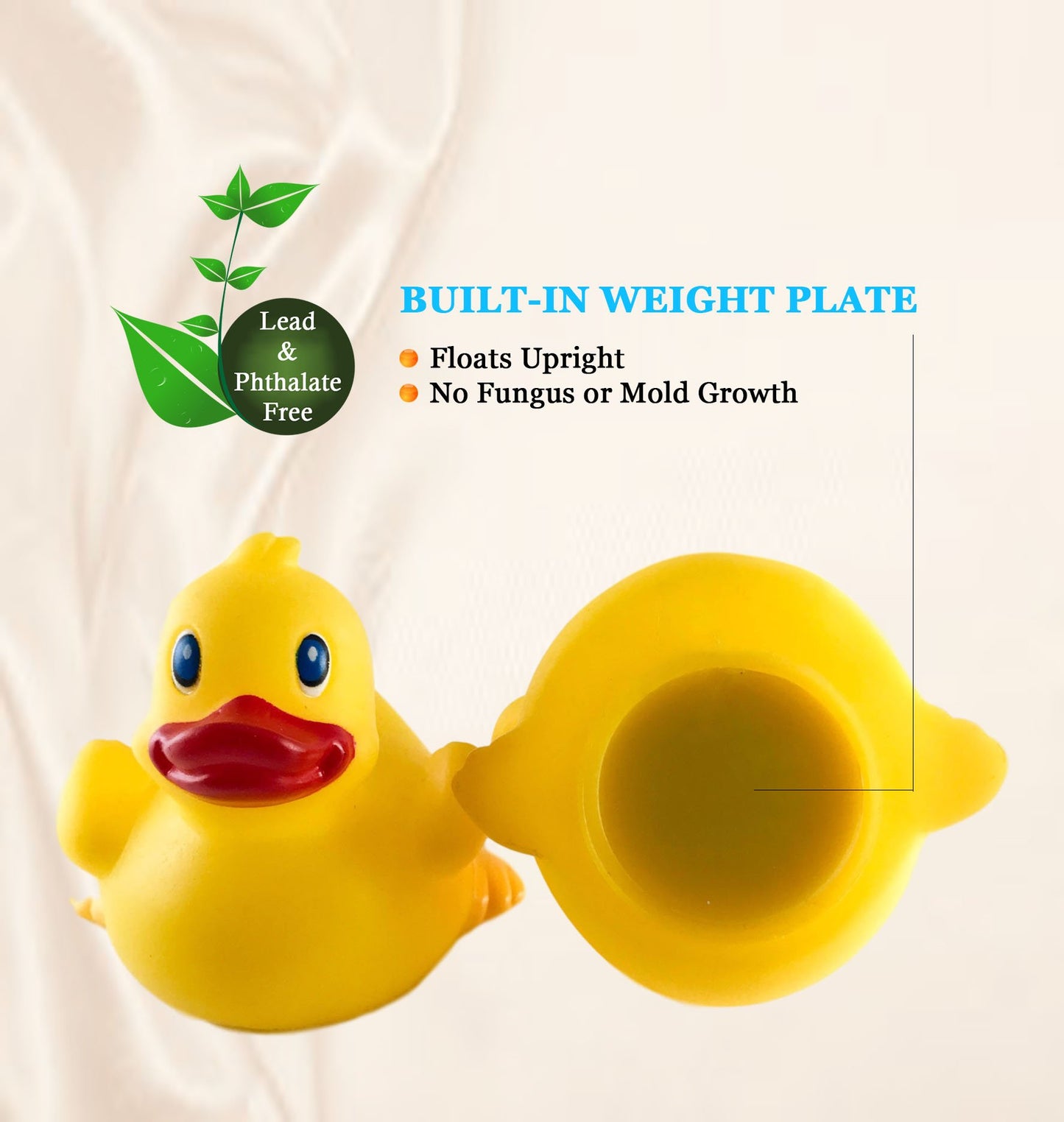 3'' Party Rubber Duck [Floats Upright] - Baby Safe Bathtub Bathing Toy