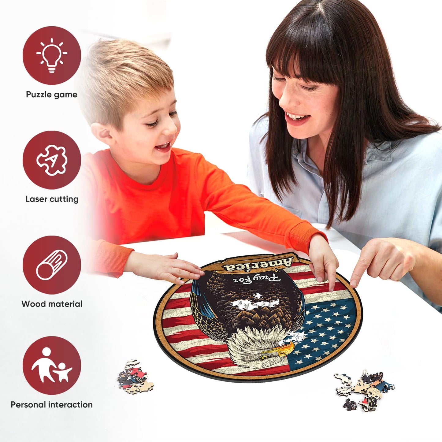 Wooden Puzzle for mature-themeds  Eagle Wooden Jigsaw Puzzles(15.7 * 15.9in-500pcs)  Unique Shape Animal mature-themed Puzzles Irregular Wood Puzzles Best Gift for mature-themeds and Kids Family Game