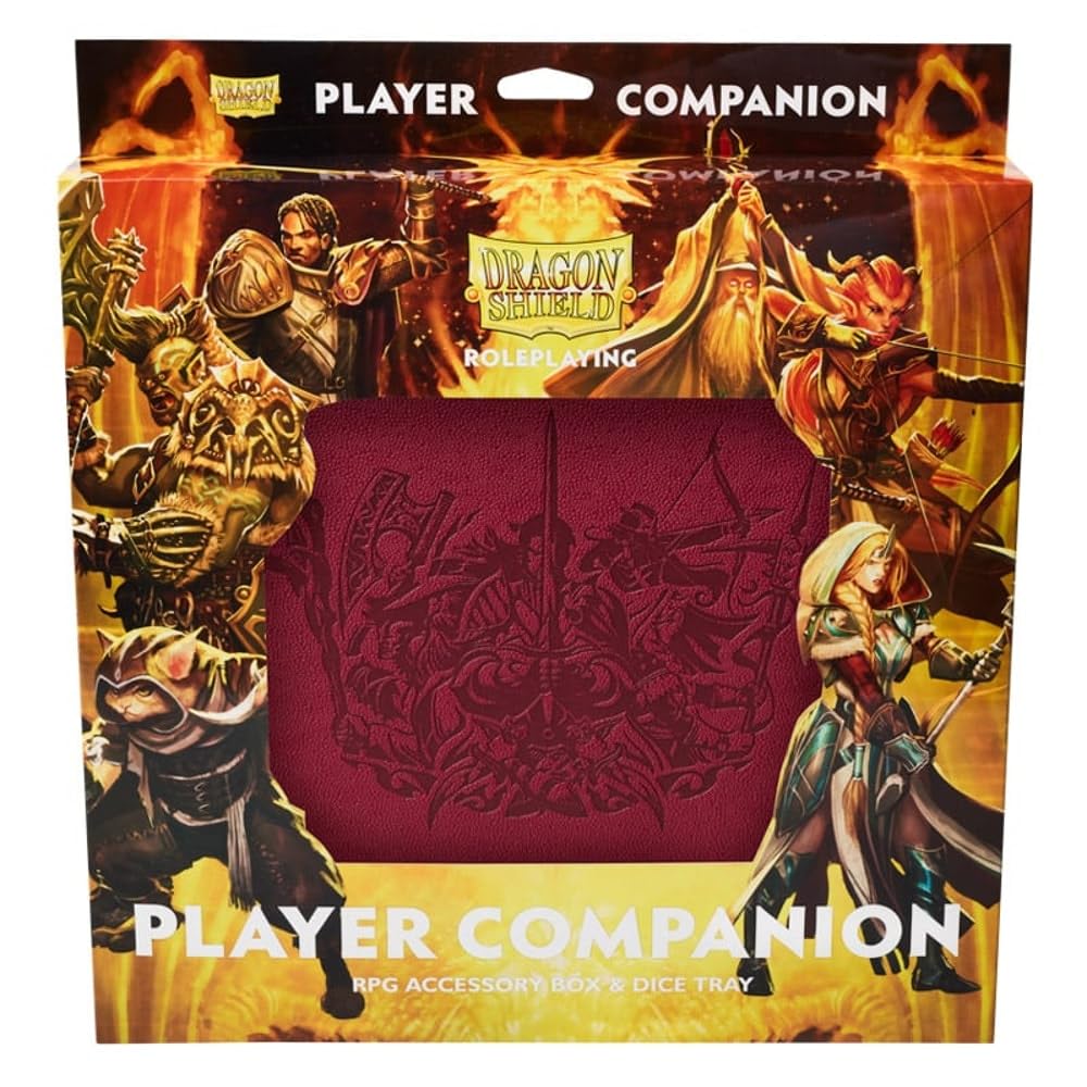 Arcane Tinmen Dragon Shield Rpg – Player Companion: Blood Red - Durable And Sturdy – Dice Tray & Player Storage Box – Tabletop Rpg Ttrpg – Dungeons And Dragons Dnd D&D (At-50014)