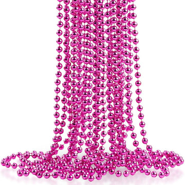 Pink Oval Bead Necklaces (30'') - Pack Of 50 - Gorgeous & Attention-Grabbing, Perfect for Parties, Fun Events & Stylish Fashion 