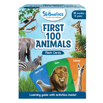 Skillmatics Thick Flash Cards For Toddlers - First 100 Animals, Montessori Toys & Educational Games, Preschool Learning For Kids 1, 2, 3, 4 Years