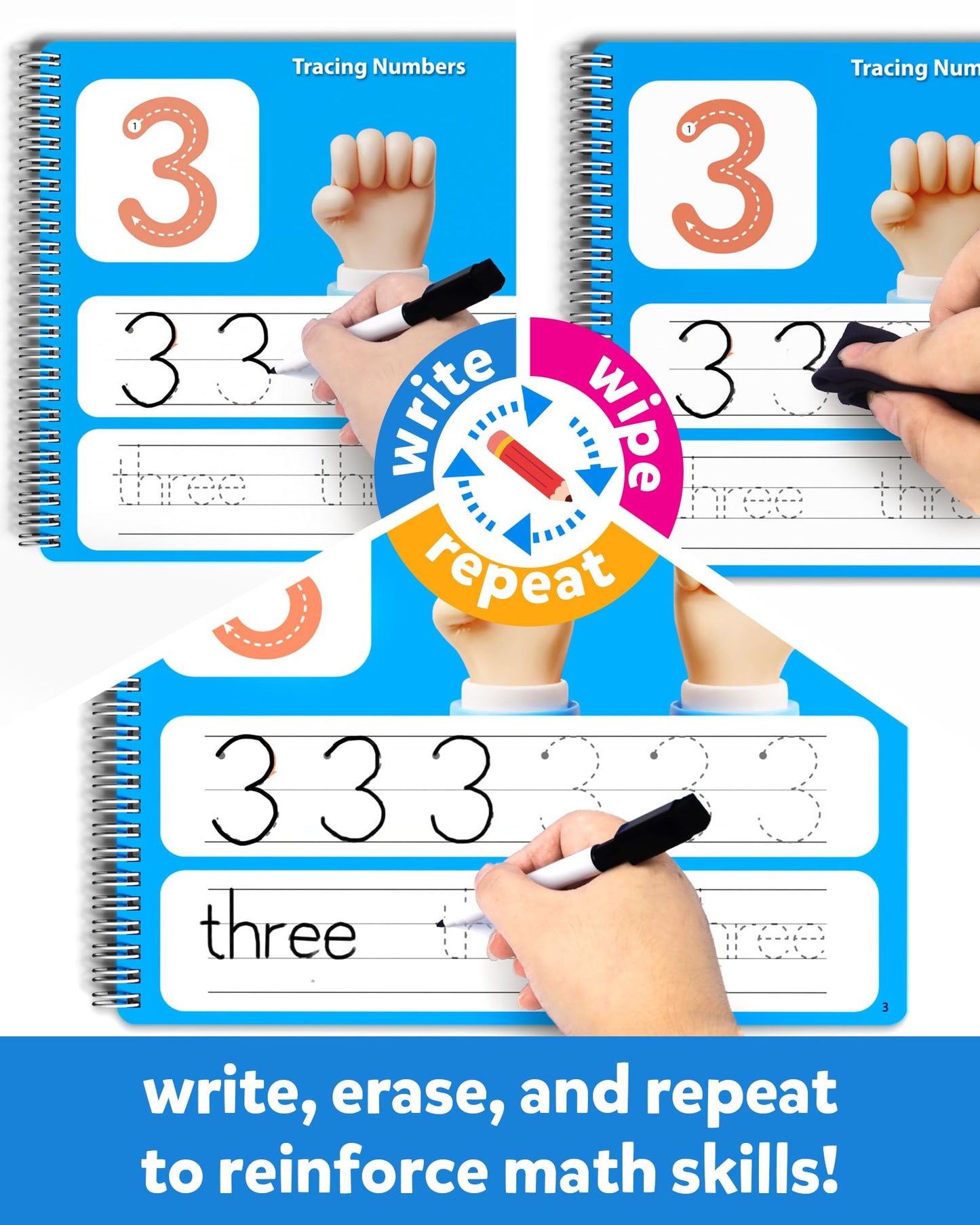 Coogam Math Learning Game for Kids Age 3-8, Number Tracing Handwriting Practice Workbook, Math Addition and Subtraction, Montess