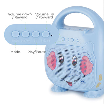 Singimals Kids Karaoke Speaker With Microphone - Unleash Your Child'S Inner Superstar, Bluetooth V5.1, 12H Playtime, 5W Speaker, Multicolor Led Lighting, Elliot The Elephant