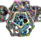 ARUOHHA Hollow DND Dice Set Rainbow Dungeons and Dragons Dice, 7PCS Metal D and D Dice Role Playing Games Polyhedral Dice RPG D&