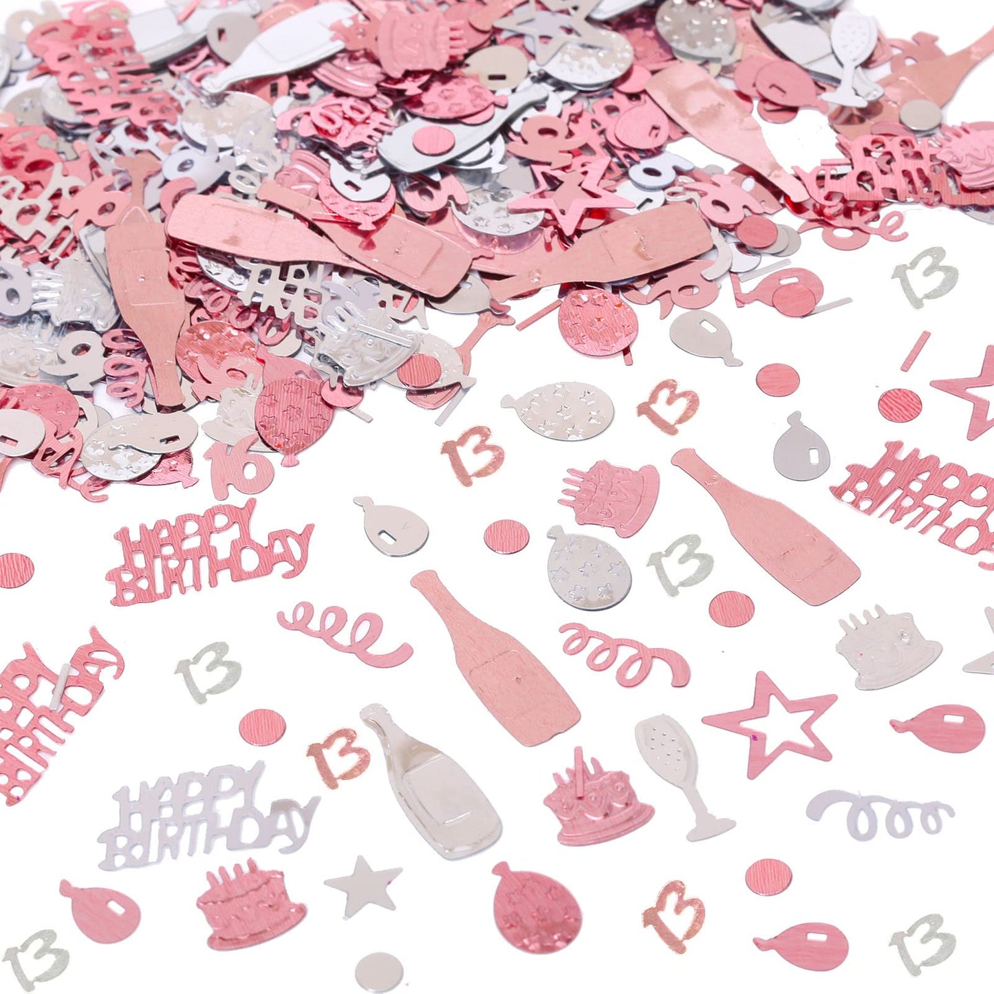 13th Birthday Confetti Rose Gold Number13 Happy Birthday Party Confetti Metallic Foil Balloon Star Birthday Cake Table Scatter C