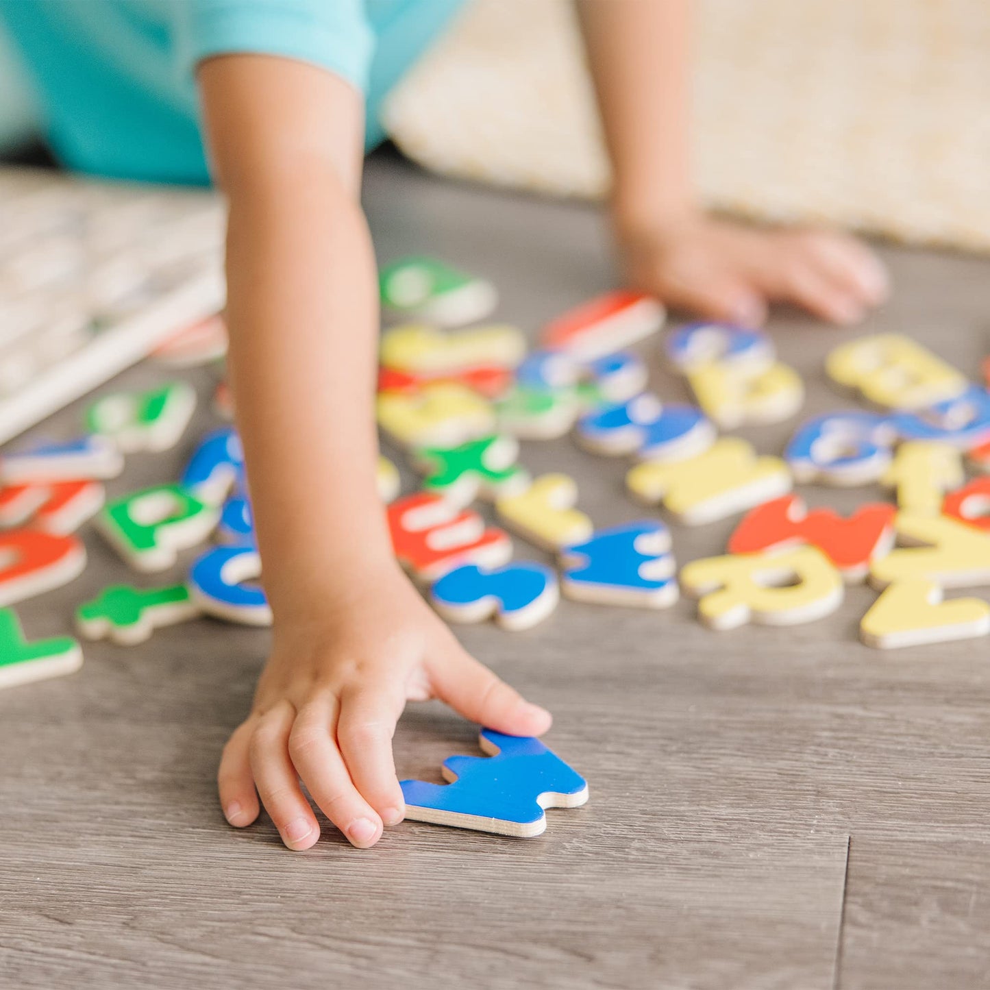Melissa & Doug Wooden Alphabet Puzzle - 52 Pieces, Multi Color, Model 96128
