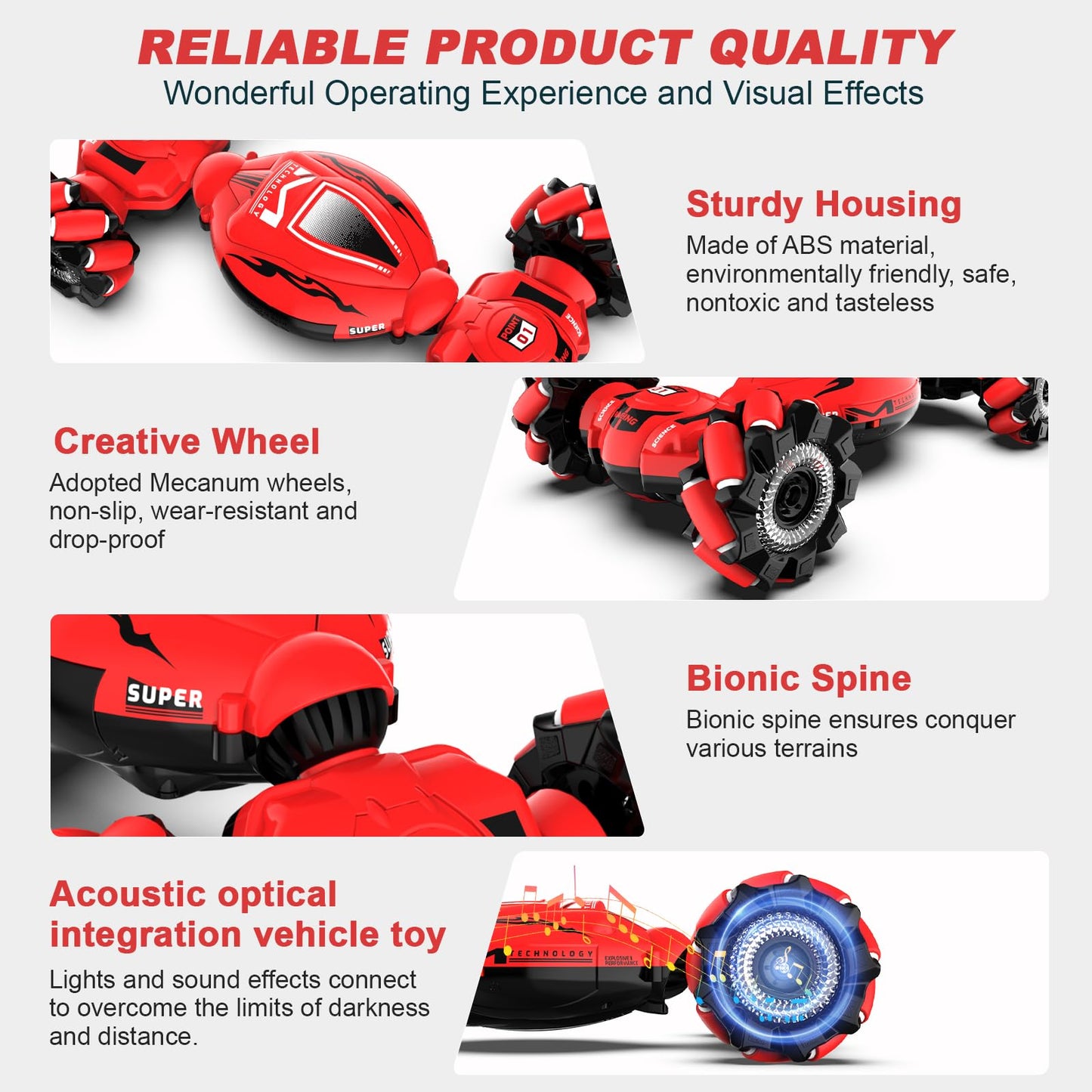 Fosgoit RC Car Toys for Boys Girls 6-12, Birthday Xmas Gifts for 6 7 8 9 10 11 12 Years Old, Gesture Sensing RC Stunt Car with L