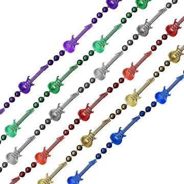 blinkee Rock N Roll Guitar Bead Necklace Assorted Pack of 12