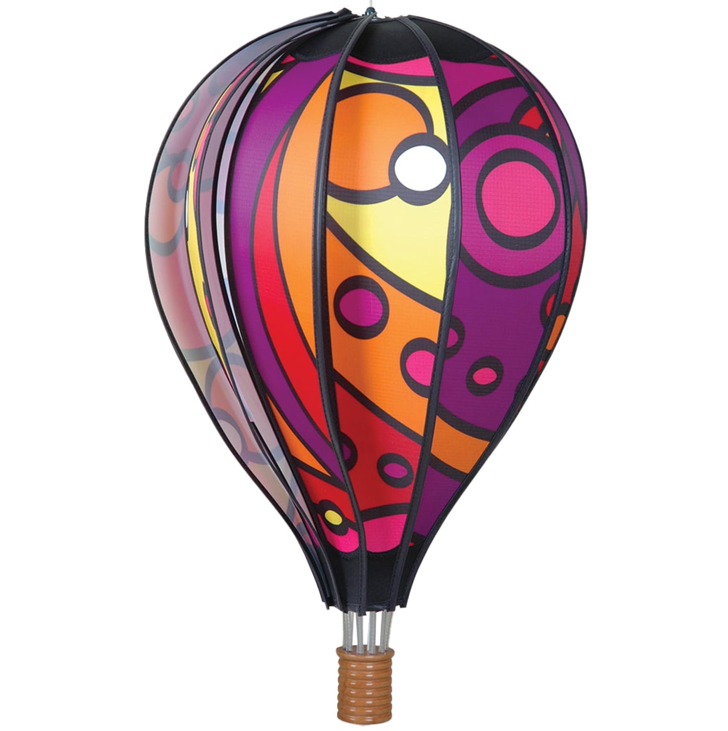 Hot Air Balloon Hanging Garden Spinner 22' - Vibrant Warm Orbit Design, Weather-Resistant Outdoor Decor, Durable & Lightweight For Patios, Yards, And Gardens - Eye-Catching Wind Spinner
