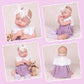 Aori Reborn Baby Dolls Clothes 20 inch Purple Outfit Lace Headband for 17-20 Inch Reborn Doll Newborn Girl