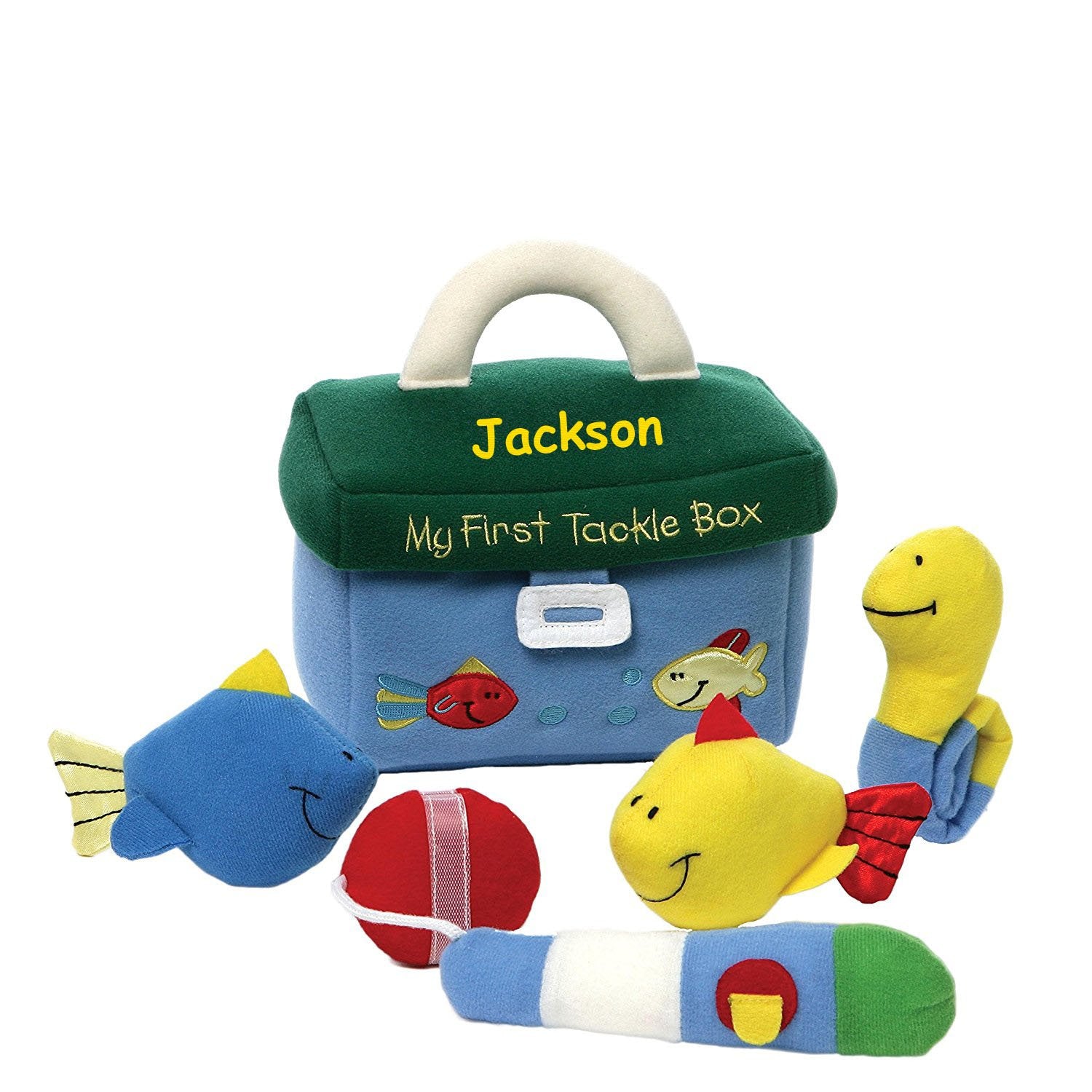 GUND Baby Playset - Fishing Tackle Box Playset - Plush Soft Crinkle Rattle Toys Set with Custom Name