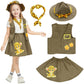 Ikali Kids Explorer Costume Khaki Safari Costume With Hat & Vest, Paleontologist Outfit Zoo Keeper Zookeeper Costume School Career Day Costume For Girls Toddlers 4-6 Years