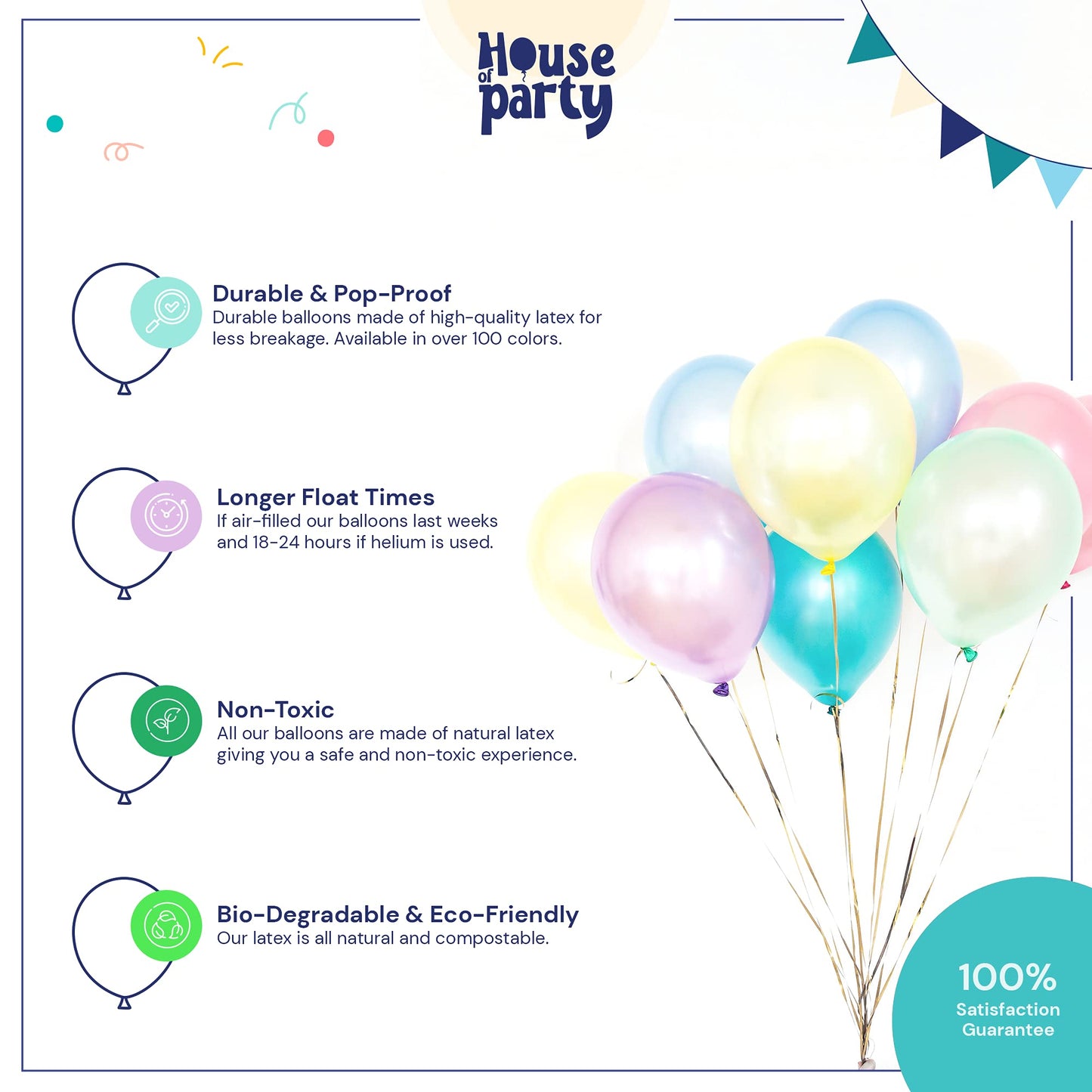 House Of Party Pink Balloons - Silver &Patel Pink Balloons Arch - Pink And White Balloon Garland Kit For Birthday Decorations, B