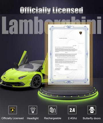 AEROQUEST Lamborghini Remote Control Car, Officially Licensed 1:14 Lambo RC Car 7.4V 500mAh with 15km/h Fast Model Car Toys for