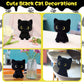 Lsydcarm Black Cat Plush Toy, Cute Black Cat Stuffed Animals Kawaii Black Cat Plushie Doll, Creative Soft Stuffed Cat Plush Toys