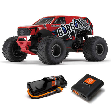ARRMA RC Truck Gorgon 2 Wheel Drive MT 1/10 RTR (Ready-to-Run Battery and Charger Included) Smart 3300 7C S120 USB Red ARA3230ST
